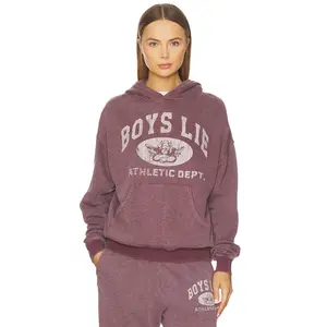 Boys Lie Athletics Racer Hoodie in Plum