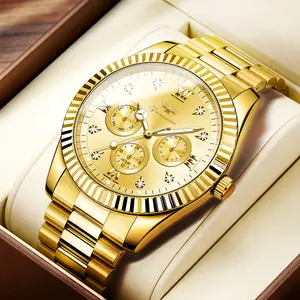 Ferhmen Luxury Men's Quartz Watch, High-EndMovement, Sparkling Diamond Dial, Waterproof LuminousDesign, Ideal for Party & Daily Wear, Premium FashionWristwatch & Perfect Gift for Men