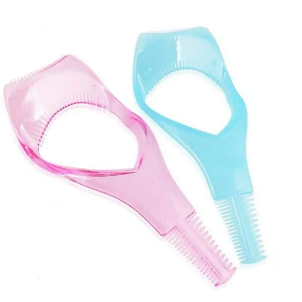 2-Pack 3-in-1 Mascara Shield & Eyelash Comb, Applicator Guide for Flawless, Smudge-Proof Makeup - Lightweight Plastic Cosmetic Tool for Women, Cosmetics Products, Mascara Tool, Smooth, Brush Guard