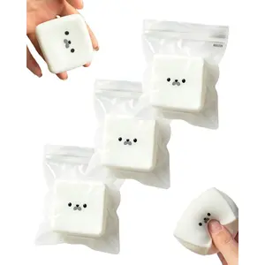 2026 new seal soft squeeze toy, tofu white cube, slow rebound texture, silky smooth squeeze ball, anxiety relief, cute facial design, ultra-soft seal toy