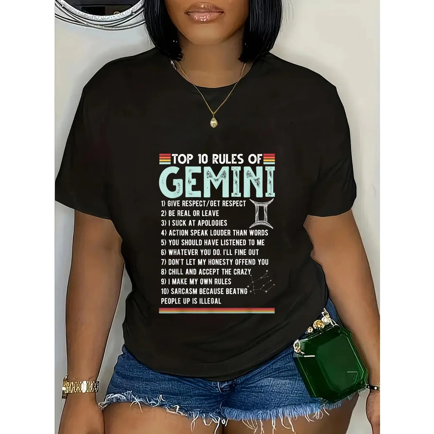 Vintage Astrology May June birthday Zodiac sign retro Gemini T-Shirt Casual Short Sleeve Shirt Top Womenswear Streetwear Round Neck shirts women vintage graphic tees