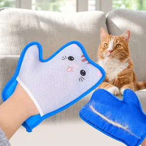 Pet Hair Remover Gloves for Cat & Dog Hair, Reusable Electrostatic Fur & Lint Removal Mitt for Clothes, Couch, Furniture, Carpet & Car Seat