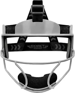 Exxact Sports Softball Face Mask Girls Youth & Adult, Protective Lightweight Fielders Mask Softball Youth For Enhanced Performance (Silver, Adult)