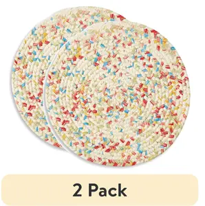 Sweet Rose Braided Placemat, Multicolor, 15 Round