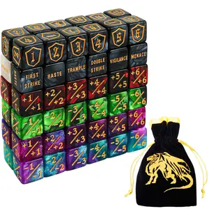 Color MTG Counter Dice Set Keyword Shield Life Counters with Dice Storage Bag, High-Quality MTG Gaming Accessories, Perfect for Collectors & Enthusiasts, Durable Design, Ideal Gift Choice, Polyhedral Dice Set