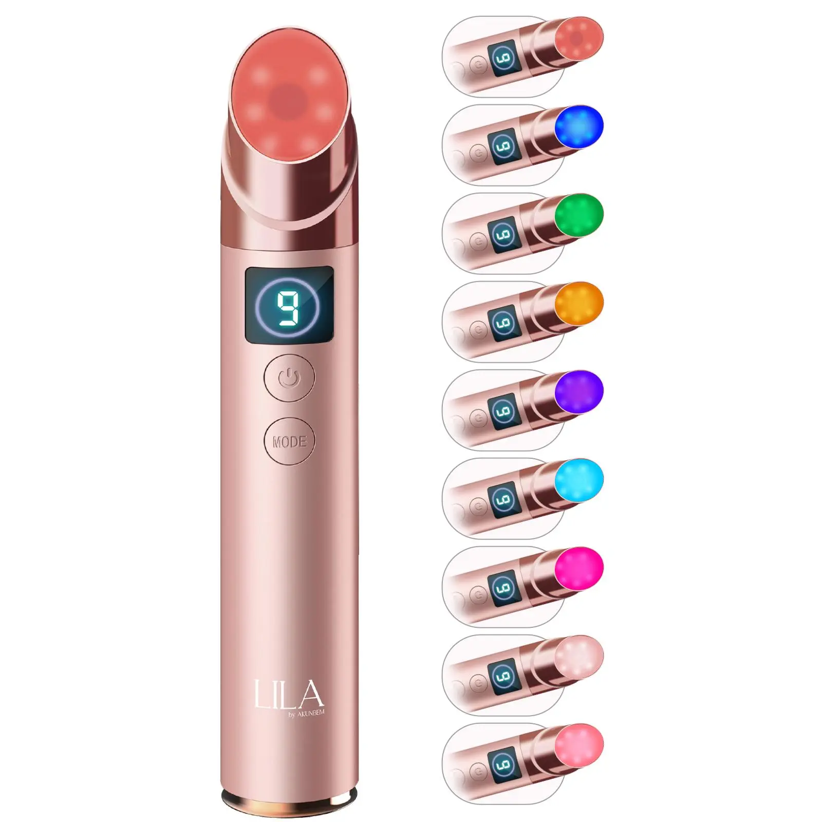 9-in-1 Real Glass-Head Cordless Beauty Instrument, Facial Photorejuvenation Tool with Built-in Li-ion for At-Home Facial, Glass-Like Finish Skin, Beauty Hair Nails Facial Cleansing Devices
