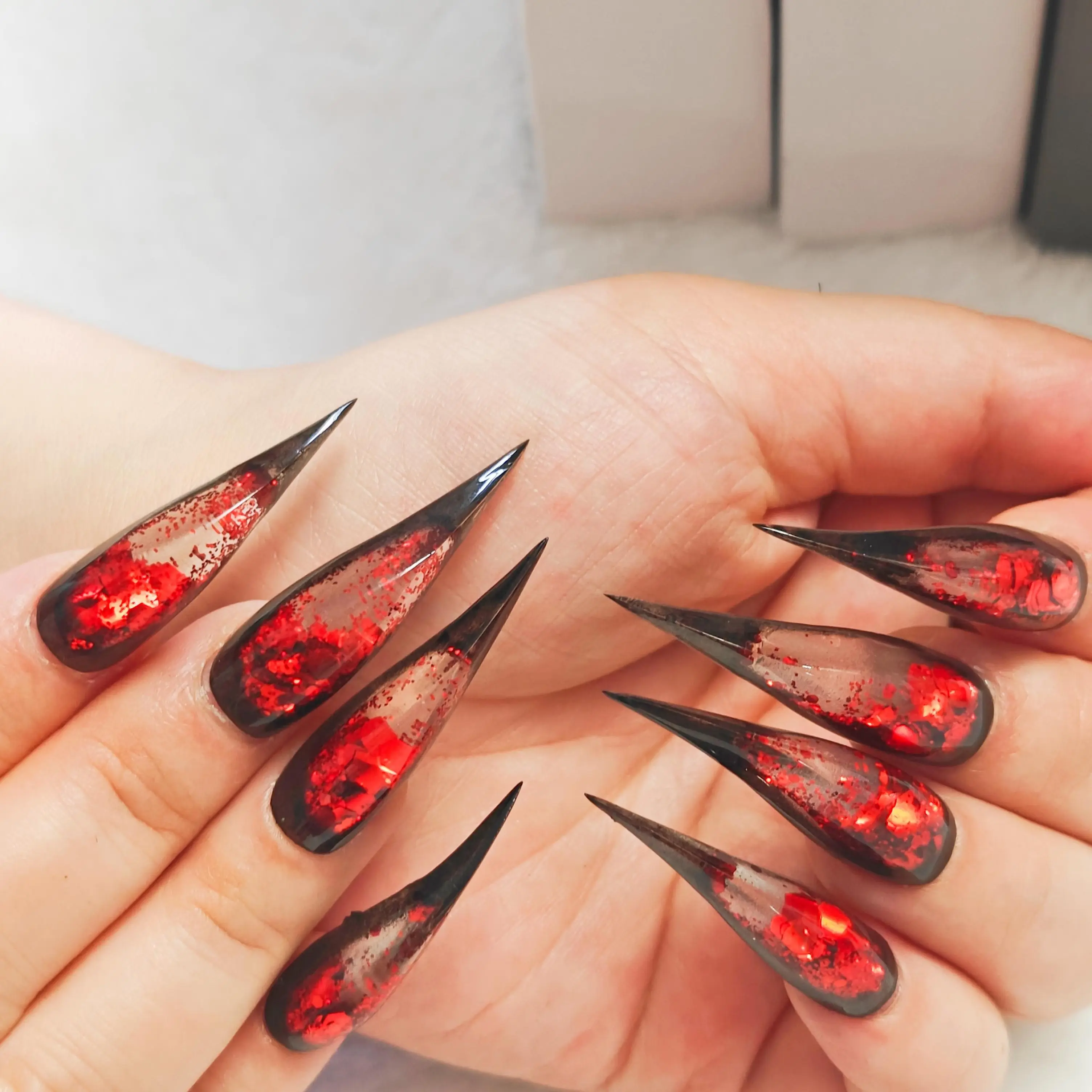 Jmnails Press on Nails, Handmade Dragon Claw Set, Reusable 3D Acrylic Nail Art, 10 Pcs Luxury Manicure Kit, Acrylic Nails
