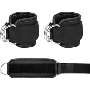 2 count Wrist Cuffs Lifting Straps with D Rings for  Machine, Adjustable Gym Weightlifting Straps