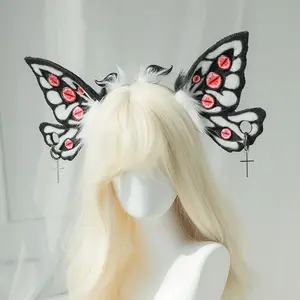 TOP Halloween Demon Cthulhu Beast Ear Comic Show Dark Sick Cos Props Moth Fantasy Creature Beast Ear Headband Cool