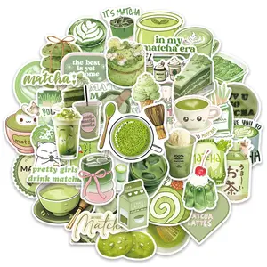 50pcs Matcha Girl Series Graffiti Stickers Suitable for Suitcases, Mobile Phone Cases, Laptops, Helmets, Skateboards Waterproof Decoration DIY Creative Stickers