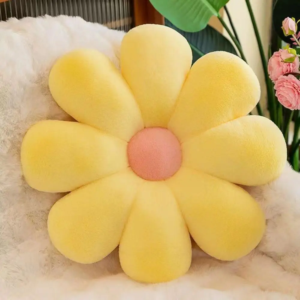 Car Seat 40cm Sunflower Pillow Soft Flower Pillow Skin Friendly Daisy Seat Cushion Office Lumbar Support