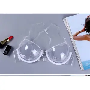 3pcs Disposable Women's One-Piece Deep U-Shaped Push-Up Bra Wire-Free Design with Side Wings Adjustable Detachable Straps Sexy Lingerie for Comfort and Style
