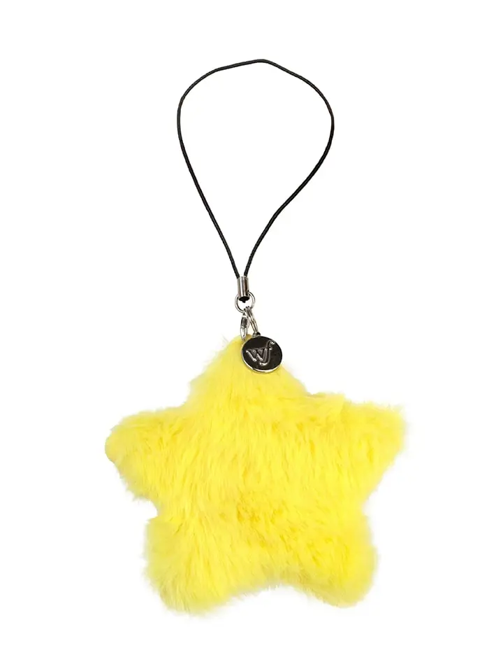 Yellow Fluffy Star Charm | Limited Edition Trendy iPhone Charm Accessory | Dainty Cute Puff Starry | Women Owned Small Business | Fluffy Yellow Star Phone Charm | Gift For Her | Cute Attachment For Phone Case