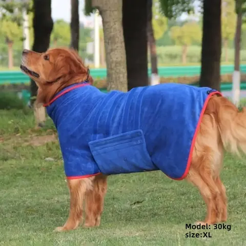 Pet Bath Robe, Quick Drying Pet Grooming Cloak with Hook & Loop Fastener, Soft & Comfortable Pet Bath Towel, Dog & Cat Grooming Supplies, Valentine's Day Gift