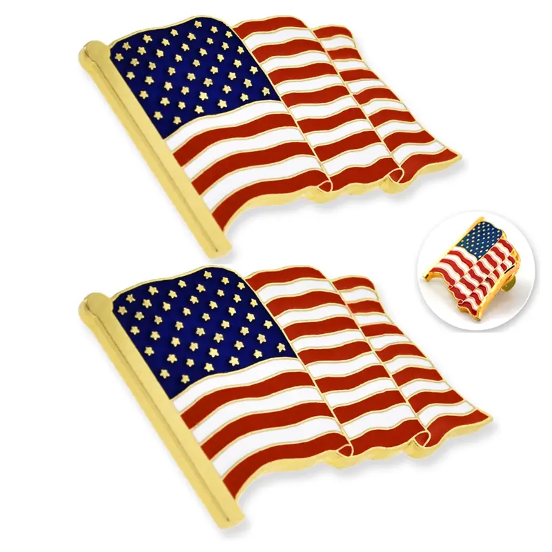 American Flag Enamel Lapel Pin - American Pride Fashion Brooch Clip, Versatile Men's Hat & Clothing Accessory, Enamel Lapel Pins for Versatile Addition, Patriotic Gear, American Flag Enamel Lapel Pins