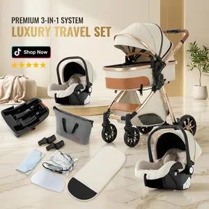 4-in-1 Portable & Foldable Baby  with Sunshade, High Quality Lightweight    Babies, Ideal  Outdoor Fun  and Shopping, Multifunctional Vintage Straw Design, Convertible Car Seat Folding Wagon  Parents stroller Travel for running electric Adjustable 3-in-1