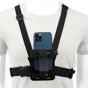 Outdoor Cycling Phone Holder, Sports Camera Chest Live Shooting Belt, Universal Phone Holder for POV Video, Universal Smartphone Holder, Camera Phone Mount, Smartphone Cellphone Mount