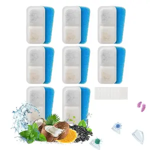 8Sets Cat Water Fountain Replacement Filters, Compatible with 2.2L Stainless Steel Cat Water Dispenser, Essential Pet Feeding Supplies for Healthy Hydration