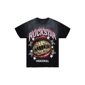 Glasina Black Oversized Graphic T-Shirt