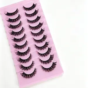 10 Pairs Mango Eye Lashes, Natural Look, 8D False Eyelashes, Angel Wing Extension Strips, Attractive Fake Lashes for Makeup Beauty Enhancement