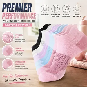 20Pcs(10Pairs) Womens Running Socks Engineered for Blister Prevention All Day Comfort Strategic Cushioning Reinforced Support Temperature Regulating Soft Stretch Comfortable Fit Cardio Daily Training Premier Performance Essentials