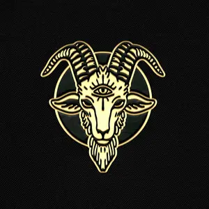 Baphomet Enamel Pin - Gold Baphomet Design with Horns and Ears, Unique and Elegant Accessory