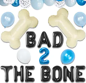 Dog 2nd Birthday Party Decorations Bad 2 the Bone Balloons Bad Two The Bone Party Decorations Puppy Dog Birthday Decoration Party Supplies