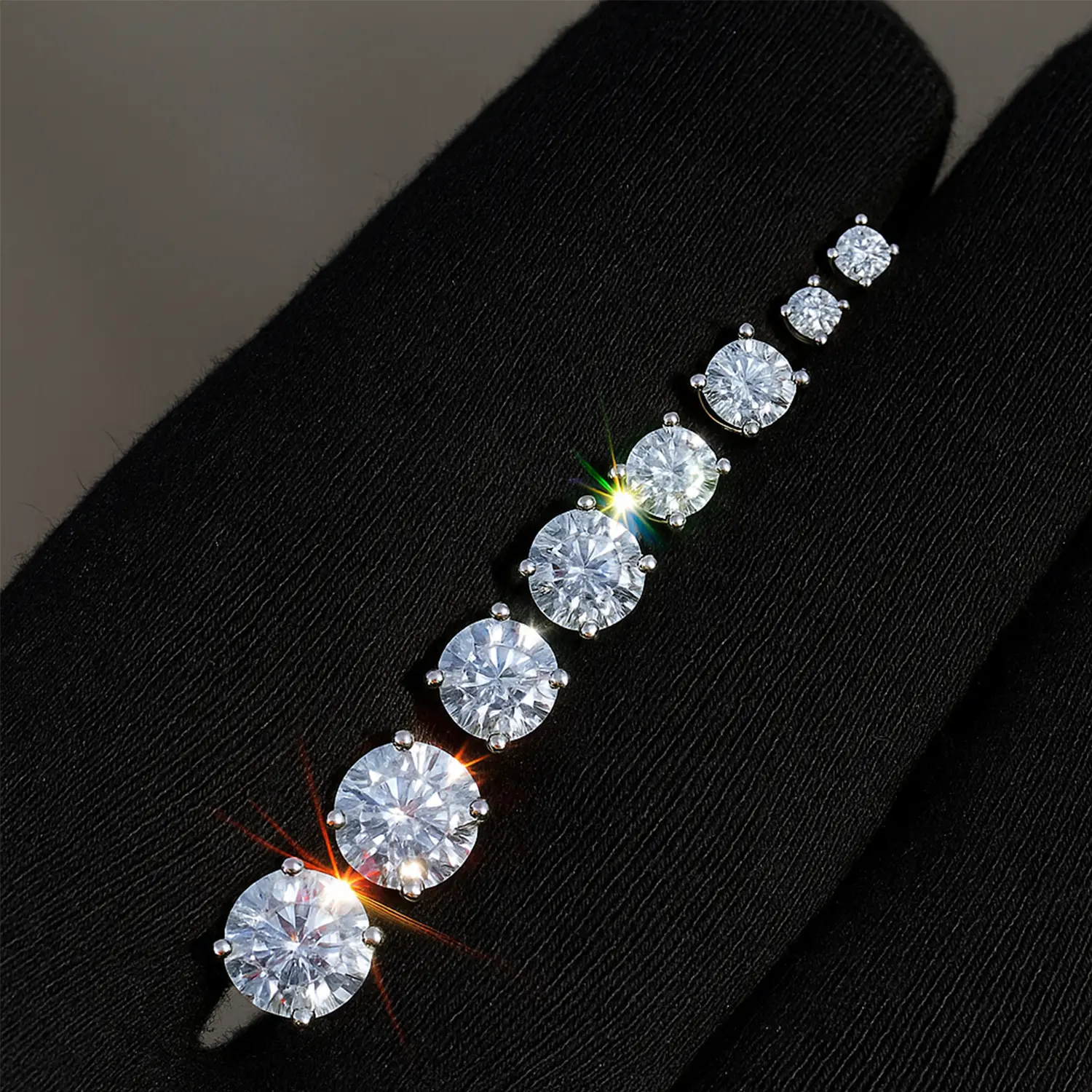VVS1 Moissanite Stud Earrings in Solid 925 Sterling Silver with 18k Gold Plating