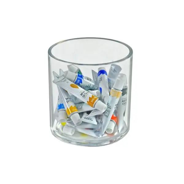 Azar Displays 4" Dia. Deluxe Clear Acrylic Round Cylinder Bin for Counter, 2-Pack