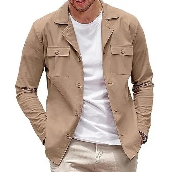 COOFANDY Men's Casual Shirt Jacket Cotton Linen Shacket Lightweight Work Coat Button Down Overshirt Menswear Blazer Fashion Formal Fashion Formal  Office Workwear
