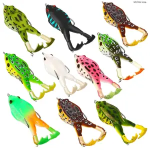 Fishing Lures, Topwater Frog Silicone Baits With Double Propeller Legs, Lead-Free 3.5Inch 13G Tackle In 3-10Pcs Pack For Bass And Snakehead Freshwater Shore Angling