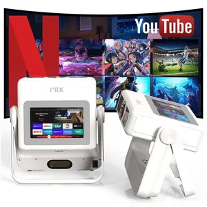 luma  projector XBJ Portable Projector, Autofocus, Keystone Correction Projector, Short Throw Smart Touchscreen Projector, Built-in Application,350 ANSI Outdoor Cinema Projector (White)  Audio