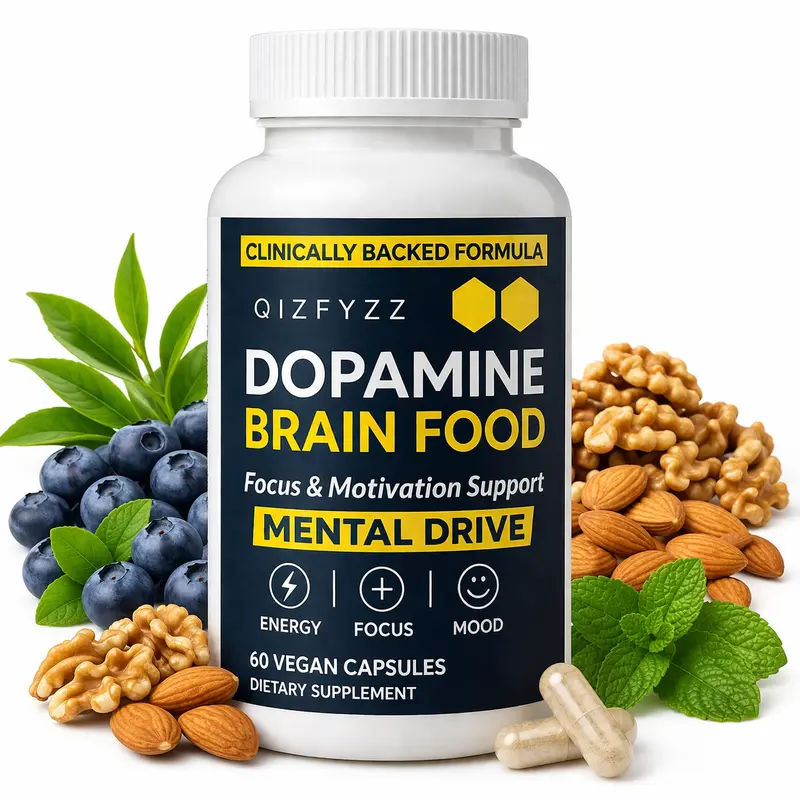 Dopamine Brain Booster Capsules - L-Tyrosine, L-Phenylalanine, Trimethylglycine, Vitamin C, B6, Folate, B12, Amino Acids - Neurotransmitter Support, Mental Clarity - 60-Count Cognitive Support Supplement for Adults, Vitamin C/Vitamin B6/Folate/Vitamin B12