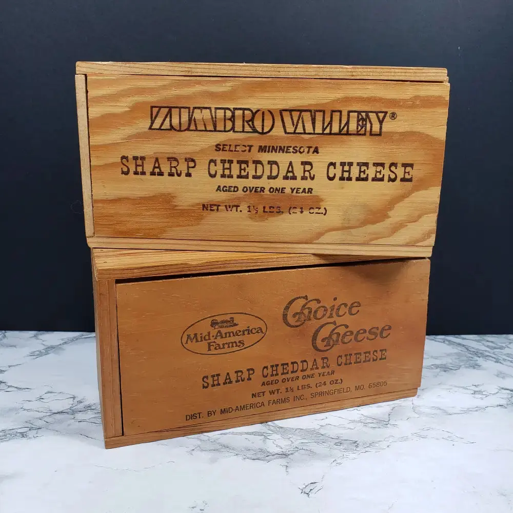 Solid Wood Cheese Boxes Vintage