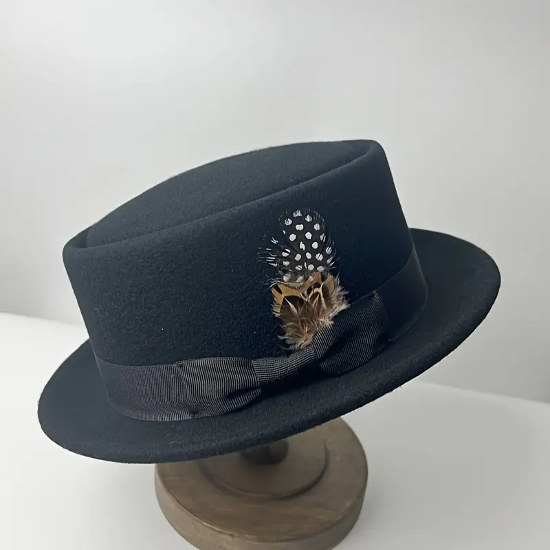Men's Elegant Felt Bowler Hat - US-European Fashion Gentleman's Small Eaves Hat with Round Crown