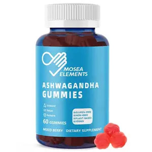 Ashwagandha Gummies & Vitamin D for Men & Women - Relax & Restore, KSM-66 Ashwa Root Extract Supplement Gummy, 60 Mixed Berry Flavored Gummies