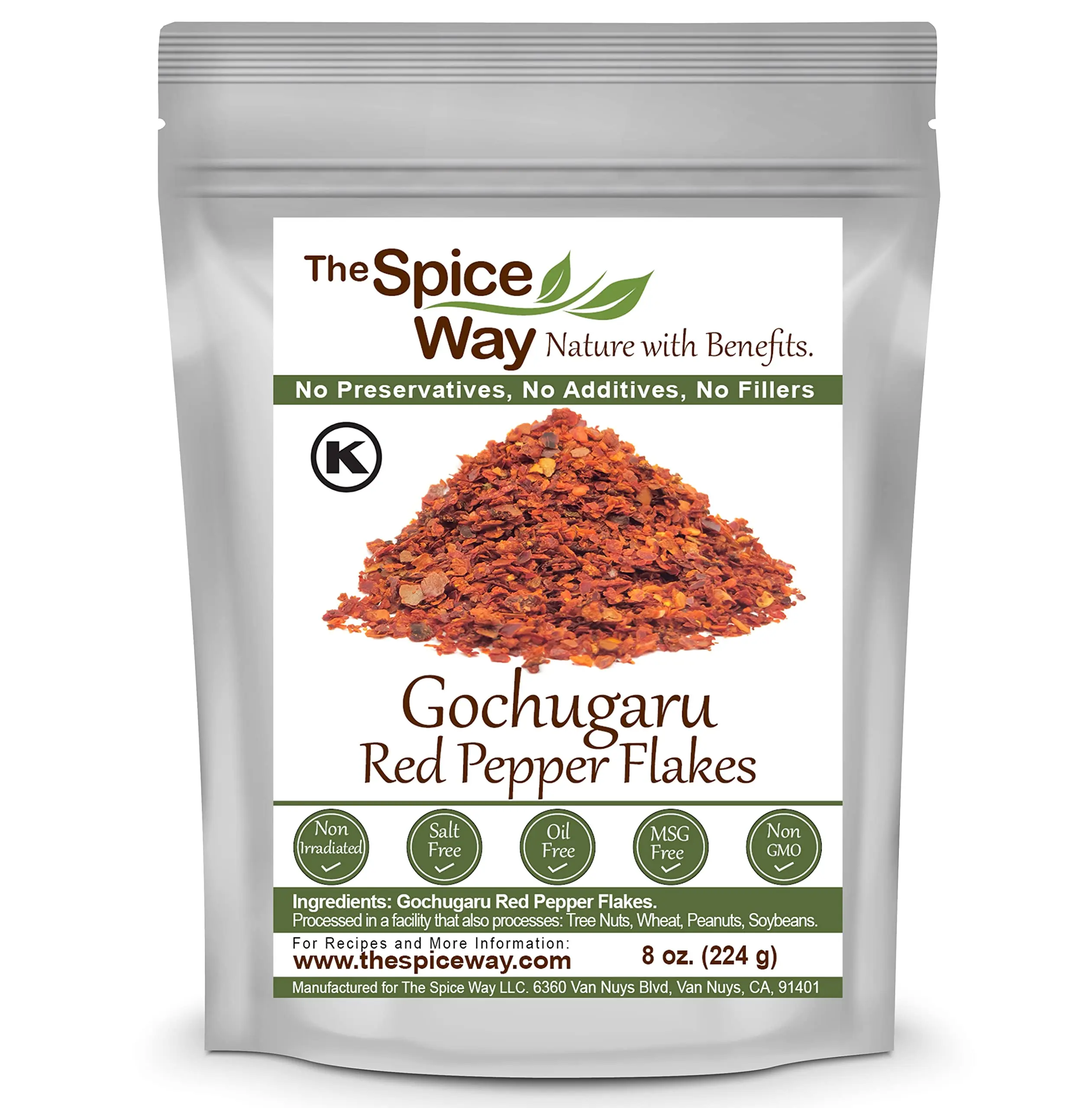The Spice Way Gochugaru korean red pepper flakes - Premium Quality Red Pepper Flakes - Perfect Ingredient to enhance Flavor  for Kimchi, Stir-Fries, Soups and More