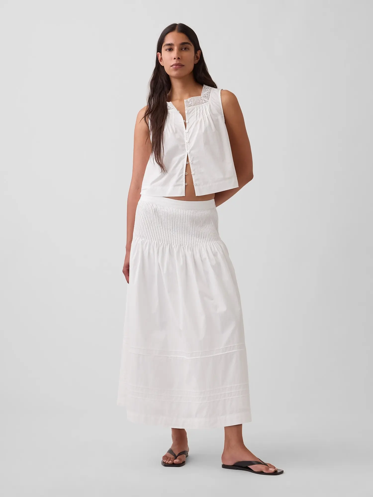 Gap Women's Poplin Pintuck Maxi Skirt