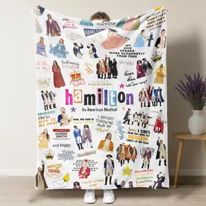 Hamilton Musical flannel blanket, an ideal birthday or Christmas gift, suitable for bedrooms, sofas, and offices.Suitable for beds and sofas can also be given as a gift