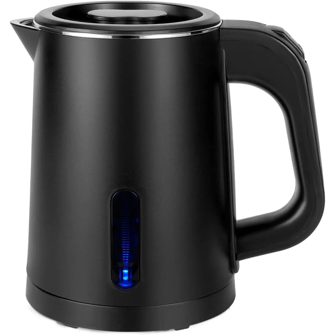 Compact 0.8L Cordless Mini Electric Kettle for Travelers, Stainless Steel Hot Water Boiler for Coffee & Tea, Portable with Auto Shut-Off, Boil Dry Safe, Overheat Protection, Black