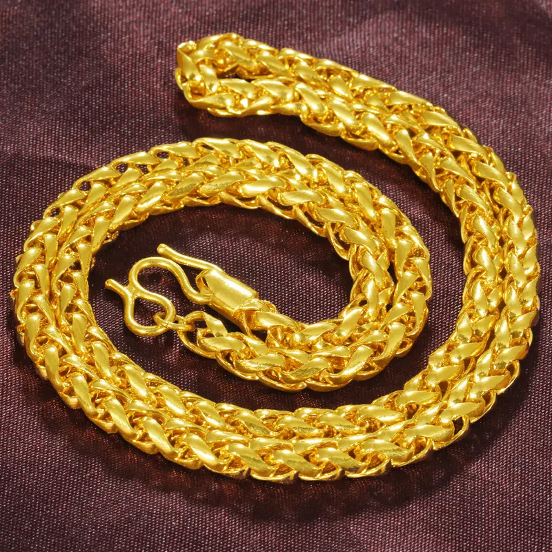 Unisex 8mm Latin Braided Horsewhip Chopin Chain Necklace, 60cm Retro Rotatable Crown Cross Pendant, Bling Stylish Accessory, Wholesale Jewelry for Women