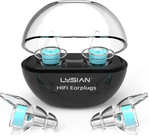 LYSIAN High-Fidelity Concert Ear Plugs – Reusable Musicians Earplugs for Noise Reduction. Perfect for Raves, Festivals, Drummer, DJs, Motorcycle. SNR 18dB 2 Pairs (L+S)–Clear Sound, Comfortable Fit.