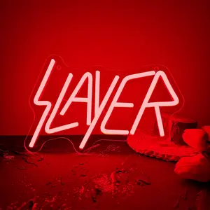 1pc “Slayer Killer ”Band LED Neon Sign, Vibrant Band Neon Light, LED Neon Lights, Neon Accent Lights, Decorative LED Light, Wall Hanging, USB Powered, Perfect for Bedroom, Garage, Man Cave, Game Room,Party,Gift for Music Fans