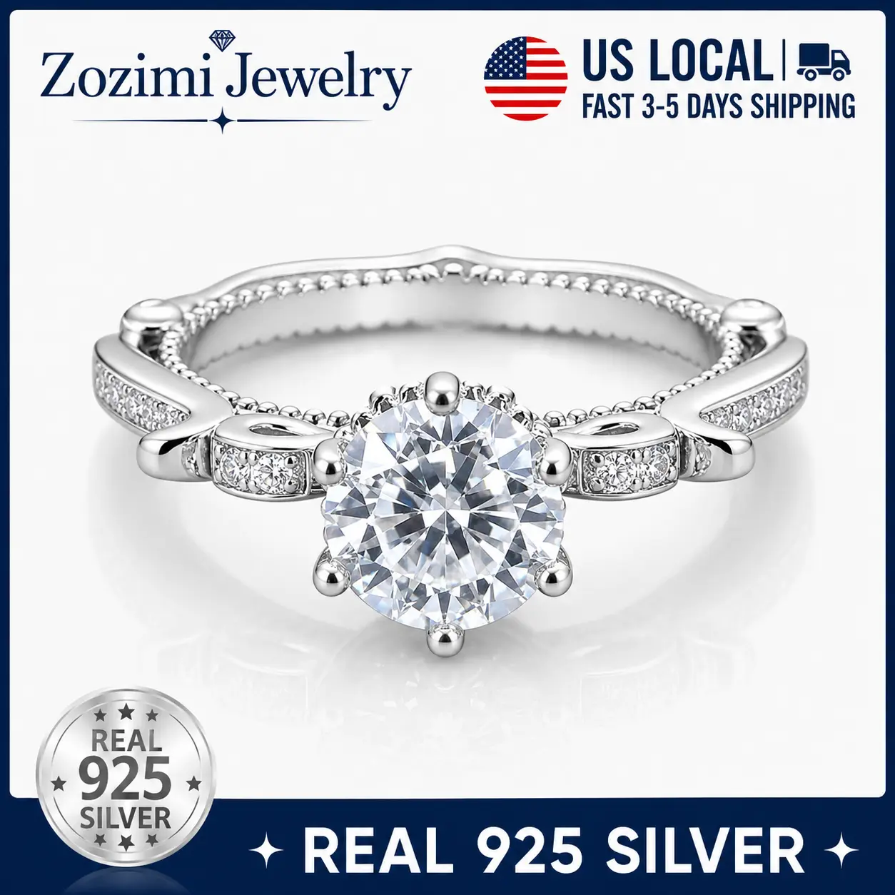 S925 Sterling Silver 2CT Vintage Victorian Cathedral Queen Ring, Luxury Retro Palace Ring for Women Daily/Engagement/Wedding Wear