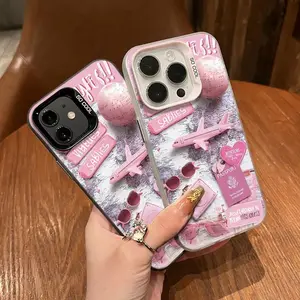 Decorative vintage pink floral pattern phone case, compatible with iPhone 17/16/15/14/13/12/11/X/XS/XSMAX/XR/7P/8P. Shockproof and scratch-resistant, can be given as a holiday gift to friends, family, or yourself., Tpu, Accessories, Smartphone