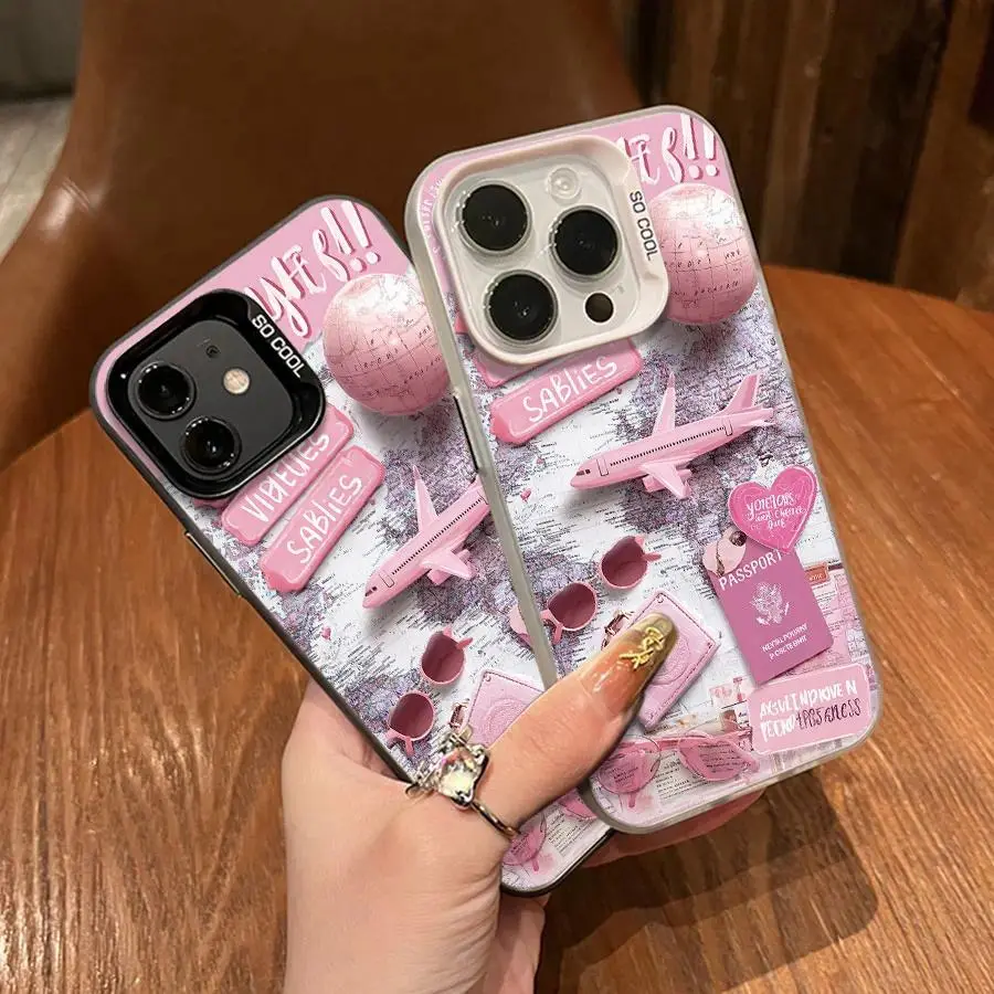 Decorative vintage pink floral pattern phone case, compatible with iPhone 17/16/15/14/13/12/11/X/XS/XSMAX/XR/7P/8P. Shockproof and scratch-resistant, can be given as a holiday gift to friends, family, or yourself., Tpu, Accessories, Smartphone