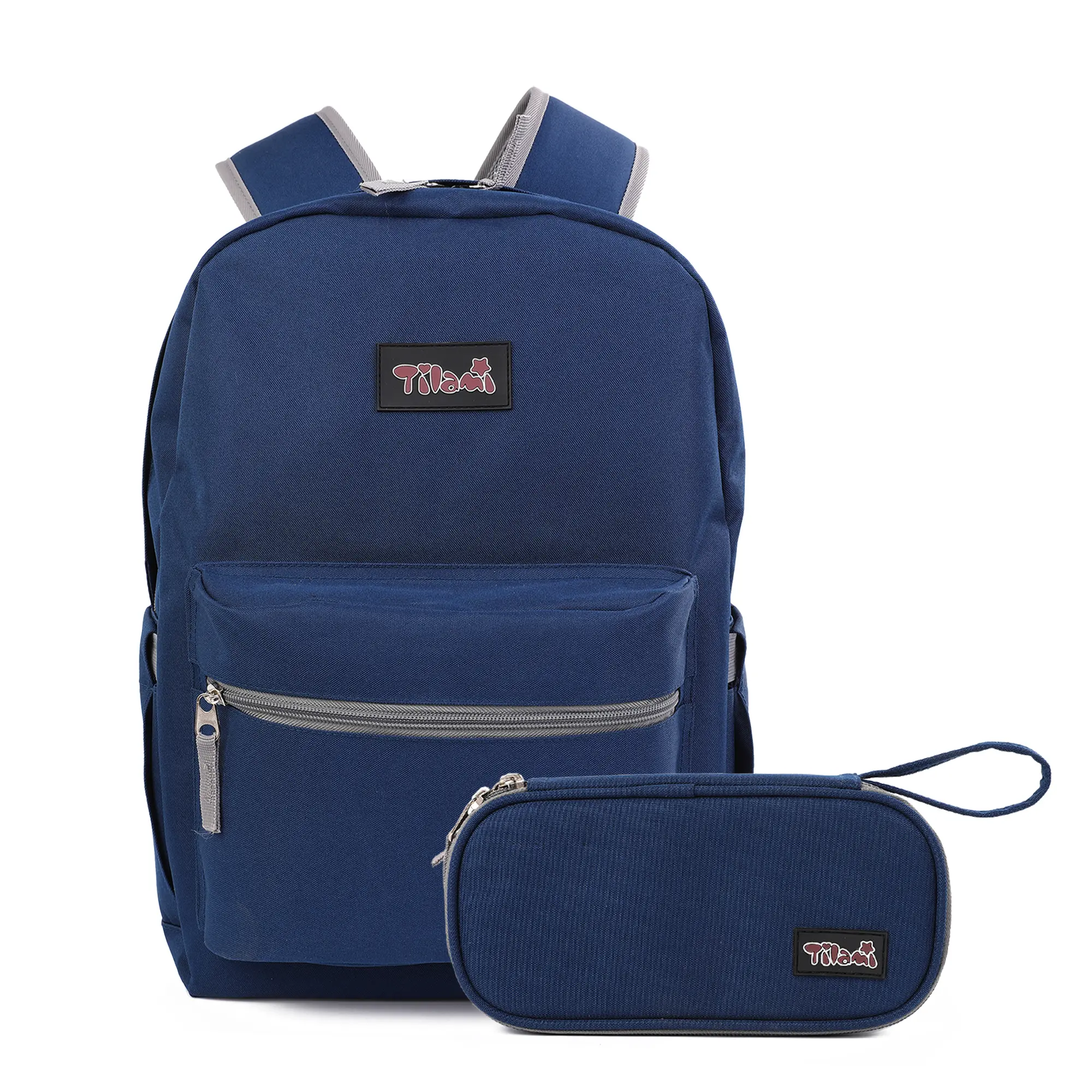 Tilami Basic Backpack with Pouch for Travel, 17 inch Laptop Bag with 2 Padded Compartment, 20L Water Resistant Bookbag for Women and Mem