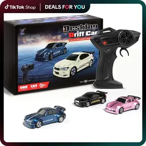 Hotfree 1/64 Mini RC Drift Car, 4WD High-Speed Full-Proportional Remote Control Sports Car, LED Lights, USB Rechargeable, Desktop Entertainment Toy, Fun Valentine Birthday Christmas Gift for Kids Boys Portable Exquisite Details Rc Model Car Supercar Kit