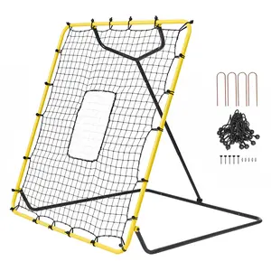 VEVOR Baseball And Softball Rebounder Net,  4 x 4.5 Feet PitchBack Baseball Nest for Pitching and Fielding Training, Pitch Return Trainer Rebound Net with Pitching Target, 4 Adjustable Angles Summervibes