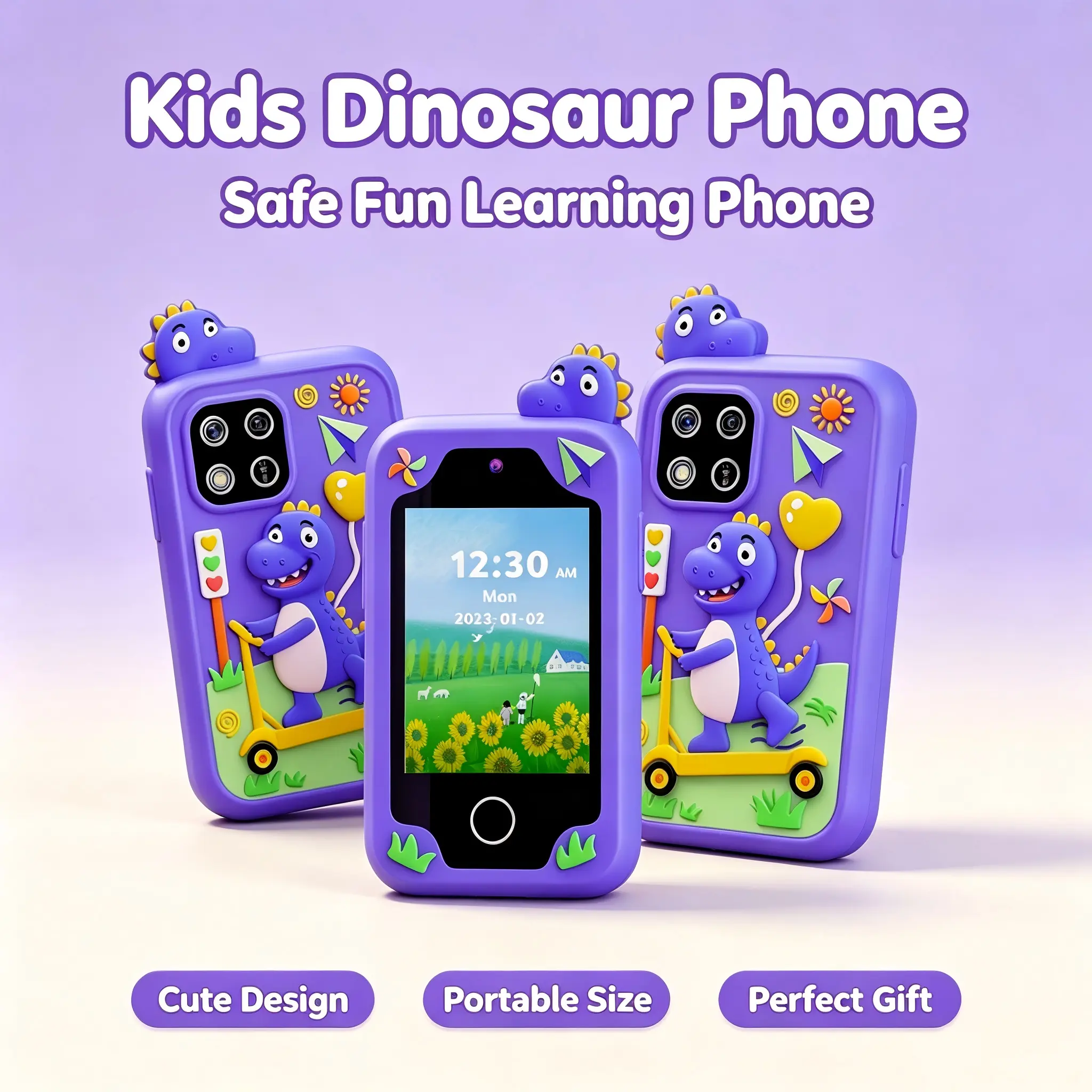Kids Smart Phone - 2.8" HD Display, Dual Camera, 20 Games, MP3, Videos, Step Counter, Alarms, Rechargeable Batteries, Camera Toy Tablets & Computers, Educational Toy for 3-10 Year Old Girls, Christmas Birthday Gift
